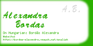 alexandra bordas business card
