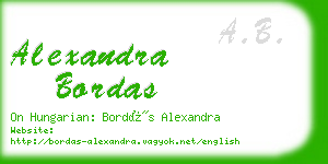 alexandra bordas business card